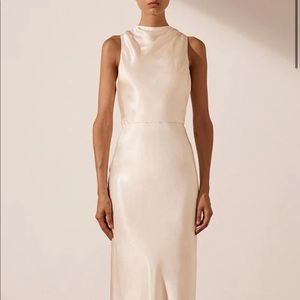 NEW Shona Joy LA LUNE HIGH NECK MAXI DRESS - CREAM SIZE US 6 (NWT)